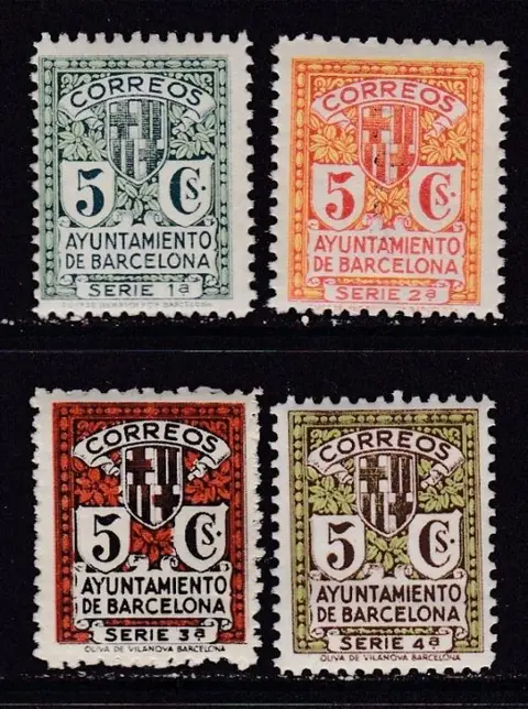 Spanje 1930/1945 - Barcelona - Batch of perforated and imperforated stamps/sets