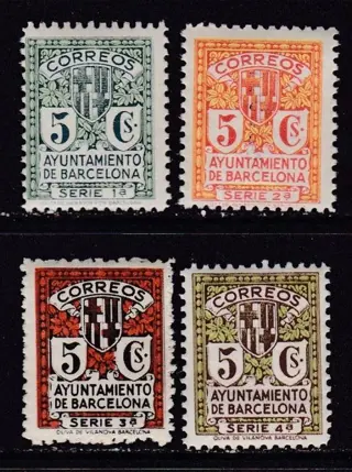 Spanje 1930/1945 - Barcelona - Batch of perforated and imperforated stamps/sets