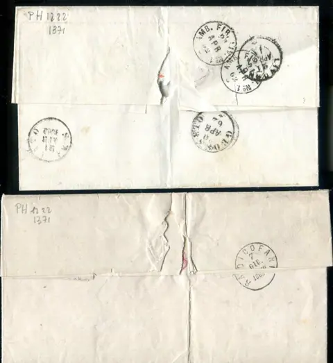 Italiaanse oude staten - Sardinië 1862 - 10 cents, colours of 62 on 2 letters with cancellations of Pitigliano and Porto S. Stefano. - Sassone 14Da, 14Dh.