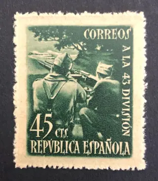 Spanje 1938 - Tribute to the 43rd Division. Shifted colours - Edifil 787cc/788cc