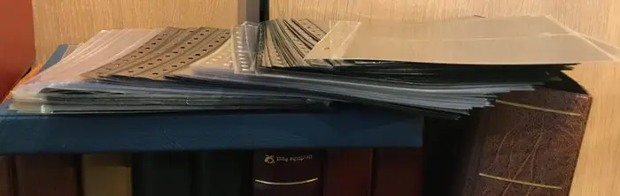 België 1849/1949 - Accesoires : Lot verzamelalbums met albumbladeren voor 1/2/3 documenten