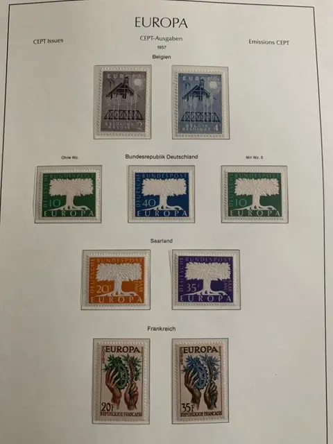 Frankrijk 1956/1977 - Europa C.E.P.T. 82-page album, approx. 830 stamps and sheetlets. Complete. Quote: €3,468