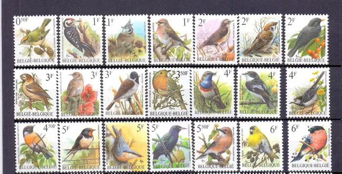 België 1986/2010 - Uitgebreide collectie Buzin-vogels met zegels in BF PREO's inclusief, dubbele waarde en Euro