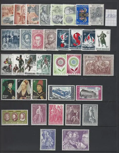 België 1961/1969 - 9 volledige jaargangen met alle zegels , de blokken , zegels uit de blokken en boekjes Boudewijn