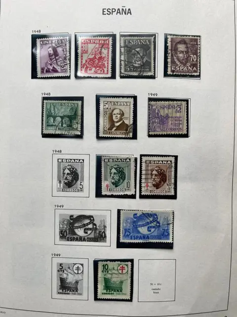 Spanje 1945/1986 - Verzameling in een Davo Album