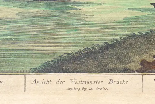 Joseph Carmine (um 1800) Guckkastenblatt / Vue d´Optique: Ansicht der Westmünster Brucke (London)