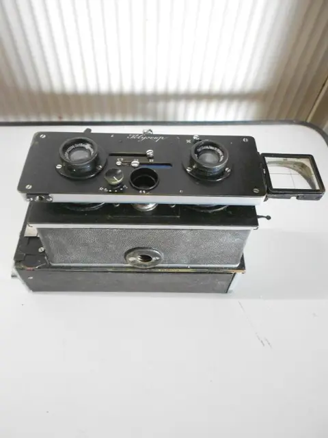 Polyscop stereoscopio con tessar 63mm F6.3 e borsa