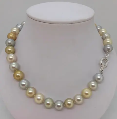 12x12.9mm SouthSea pearls Zilver - Halsketting