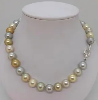 12x12.9mm SouthSea pearls Zilver - Halsketting