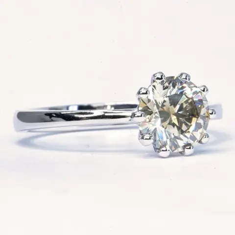 1.51 ct Natural Fancy Gray SI1 - 14 karaat Witgoud - Ring - 1.51 ct Diamant - Geen minimumprijs