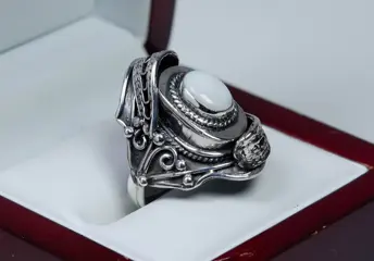 950 Zilver - Ring - natuurlijke opaal - handgemaakt