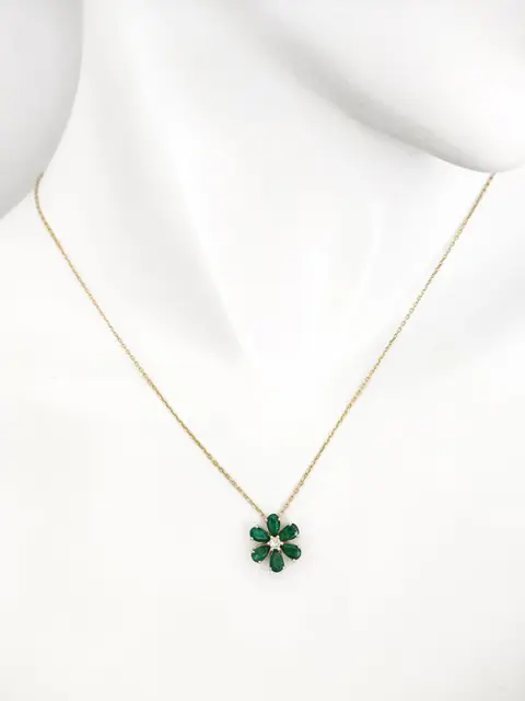 1.41ct Emerald and Diamond Pendant - 14 karaat Geel goud - Hanger - ***GEEN RESERVEPRIJS***