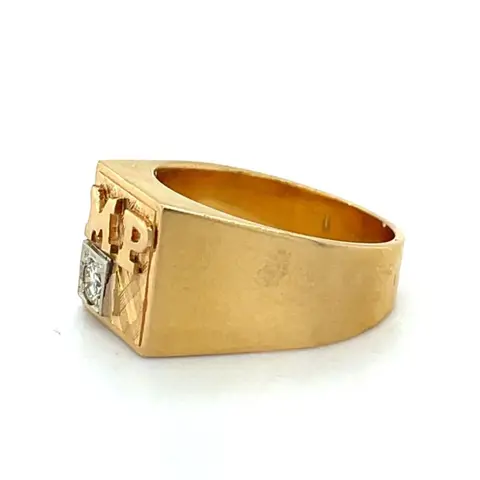 18 karaat Geel goud - Ring - 0.13 ct Diamant