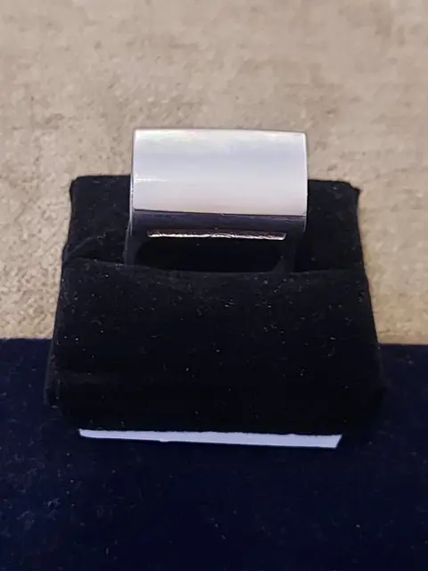 Aussergewöhnlicher Vintage Damen Silberring mit Perlmutt 1970er Jahren Zilver - Ring
