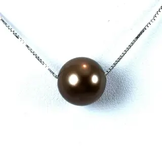 chocolate colour - 18 karaat Tahitiaanse parels, Witgoud - Halsketting