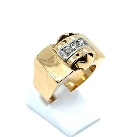18 karaat Goud, Rosé goud, Tweekleurig, Witgoud - Ring - 0.37 ct Diamant - Diamanten