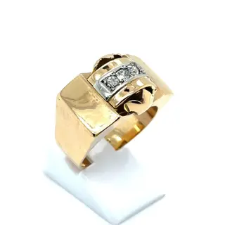 18 karaat Goud, Rosé goud, Tweekleurig, Witgoud - Ring - 0.37 ct Diamant - Diamanten