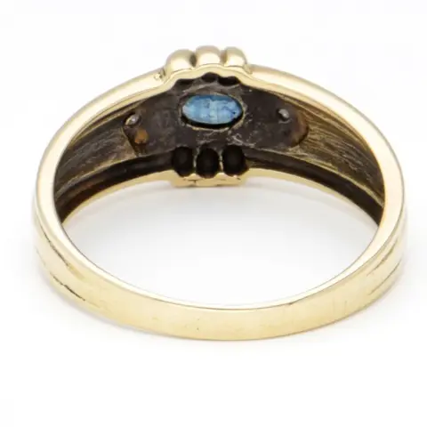 No reserve - 18 karaat Goud - Ring - 0.12 ct Saffier - Diamant 0.10 ct