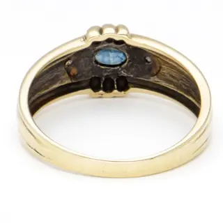 No reserve - 18 karaat Goud - Ring - 0.12 ct Saffier - Diamant 0.10 ct