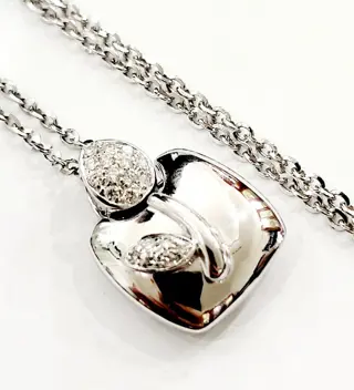 Chimento - 18 karaat Goud, Witgoud - Collier met hanger - 0.30 ct Diamant - Diamanten