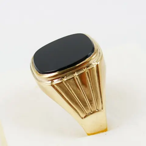 8 karaat Geel goud - Ring Onyx