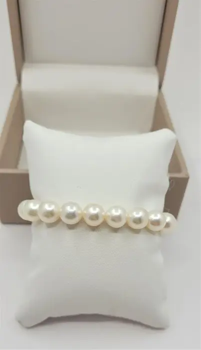 9x9.5mm Bright Akoya parels - Armband