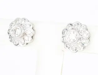 NO RESERVE PRICE - 18 karaat Witgoud - Oorbellen - 1.00 ct Diamant