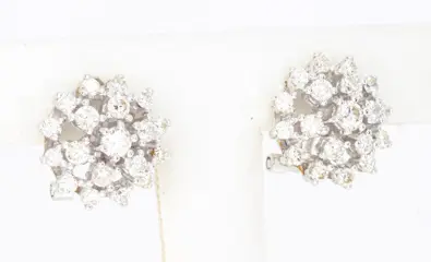 NO RESERVE PRICE - 18 karaat Witgoud - Oorbellen - 1.10 ct Diamant