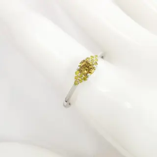 0.30 ct vs fancy vivid yellow & 0.10 ct fancy intense yellow diamonds designer solitaire ring - 14 karaat Witgoud - Ring Diamant - Diamanten, AIG gecertificeerd zonder reserve