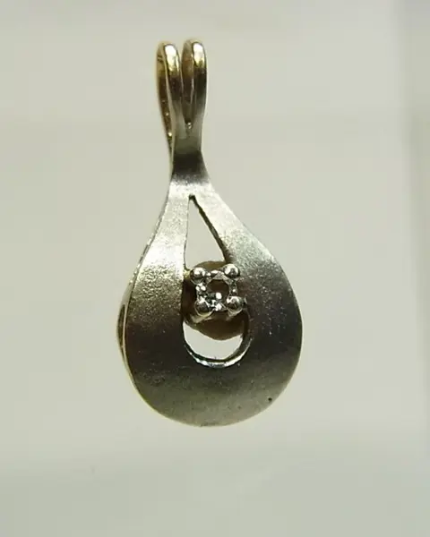 Goldschmiede-Arbeit - 14 karaat Witgoud - Hanger - 0.04 ct Diamant