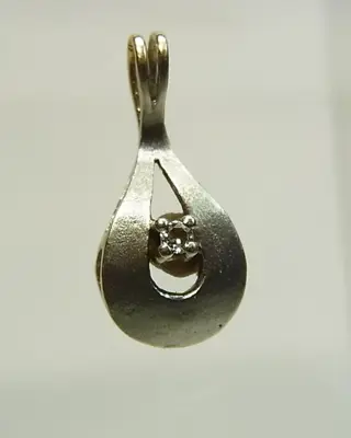 Goldschmiede-Arbeit - 14 karaat Witgoud - Hanger - 0.04 ct Diamant