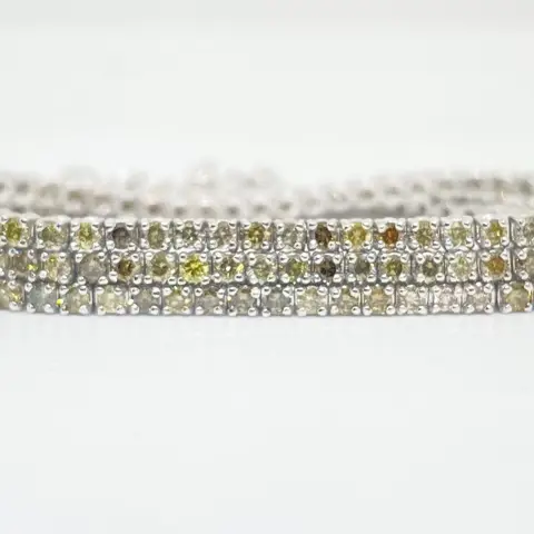 2.53ct mix fancy - 14 karaat Witgoud - Halsketting - geen minimumprijs