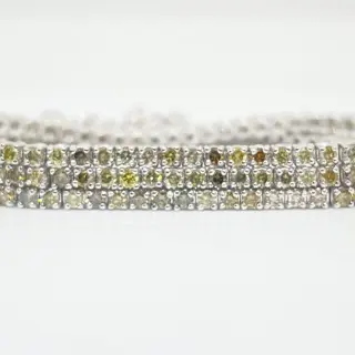 2.53ct mix fancy - 14 karaat Witgoud - Halsketting - geen minimumprijs