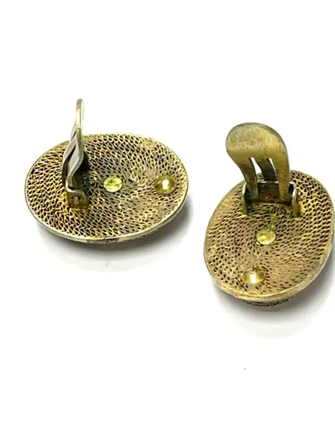 Antique China from 1900 Painting Peacock - 800 Zilver - Oorbel