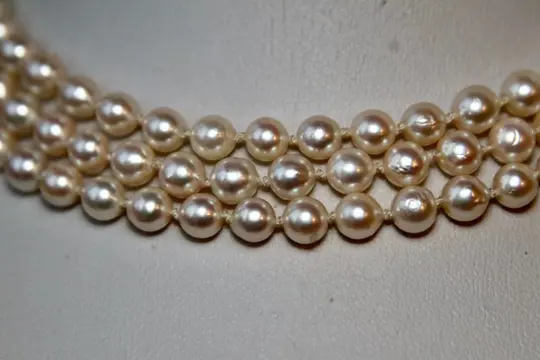 Master's mark "WP"- extra long 89cm or 2 row Goldsmith's Germany - 835 Akoya parels, Zilver - Halsketting - echte zee/zoutwater geselecteerde parels extra glanzend