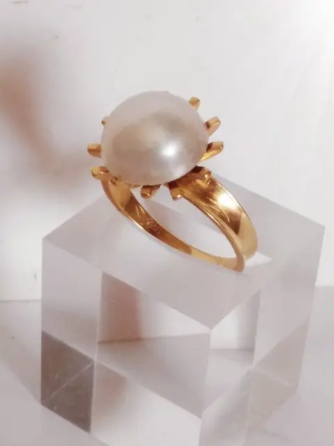 18 karaat Geel goud - Ring - 3.00 ct - japanse/mabe parel