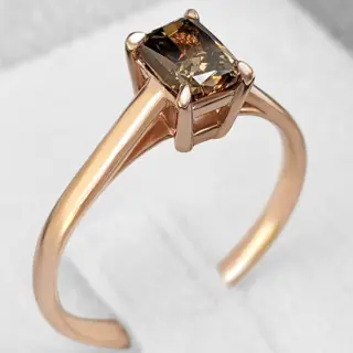 0.91 Carat Fancy Diamond - 14 karaat Rosé goud - Ring - GEEN RESERVE