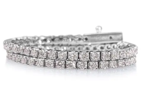 2.10 Carat Fancy Light Pink Diamond Tennis Riviera - 14 karaat Witgoud - Armband - GEEN RESERVE