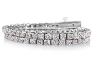 2.10 Carat Fancy Light Pink Diamond Tennis Riviera - 14 karaat Witgoud - Armband - GEEN RESERVE