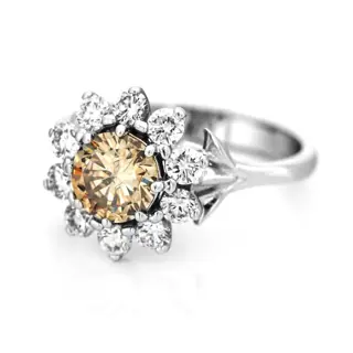 1.63 tcw Diamond Ring - 14 karaat Witgoud - Ring - 1.03 ct Diamant - Diamanten van 0,60 ct - geen minimumprijs