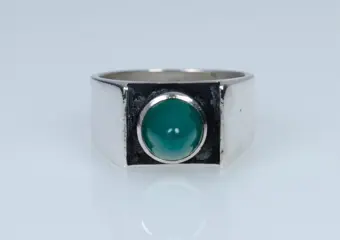 835 Zilver - Ring - Chrysopraas - modernistisch