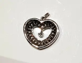 14 karaat Witgoud - Hanger Diamant - Diamanten