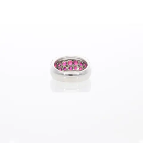 Sabbadini Milano - 18 karaat Witgoud - Ring - 3.60 ct Robijn - Diamanten