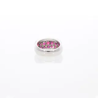Sabbadini Milano - 18 karaat Witgoud - Ring - 3.60 ct Robijn - Diamanten