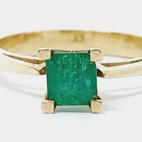 18 karaat Geel goud - Ring - 0.25 ct Smaragd