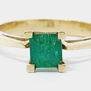 18 karaat Geel goud - Ring - 0.25 ct Smaragd