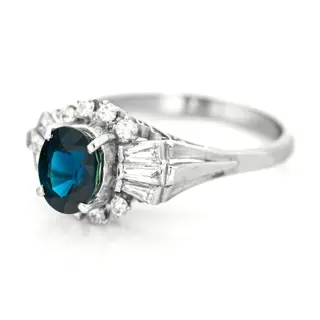 2.33 tcw Sapphire Ring Platina - Ring - 1.85 ct Saffier - Diamanten van 0,48 ct - geen minimumprijs