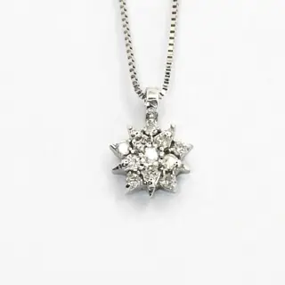 Pg Gioielli - 18 karaat Goud - Collier met hanger - 0.22 ct Diamant