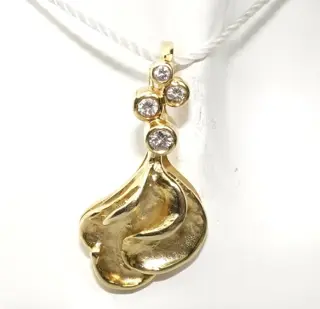 14 karaat Geel goud - Hanger - 0.24 ct Diamant