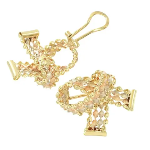 Tres Belle Geel goud - Oorbellen